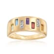 .50 ct. t.w. Multi-Gemstone Ring with Diamond Accents in 14kt Yellow Gold