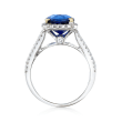 C. 2000 Vintage 3.57 Carat Sapphire and .67 ct. t.w. Diamond Ring in 18kt White Gold