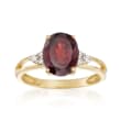 2.90 Carat Garnet and .10 ct. t.w. Diamond Ring in 14kt Yellow Gold
