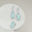 Aqua Chalcedony and 2.60 ct. t.w. Blue and White Topaz Drop Earrings in Sterling Silver