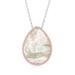 Mother-Of-Pearl and .55 ct. t.w. CZ Drop Necklace in Two-Tone Sterling Silver