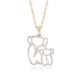 .15 ct. t.w. Diamond Elephant Duo Pendant Necklace in 14kt Gold Over Sterling