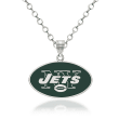 Sterling Silver NFL New York Jets Enamel Pendant Necklace. 18&quot;