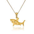 14kt Yellow Gold Shark Pendant Necklace
