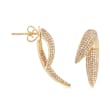 .81 ct. t.w. Pave Diamond Curved Front-Back Drop Earrings in 14kt Yellow Gold 