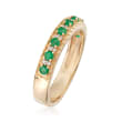 .20 ct. t.w. Emerald Ring with Diamond Accents in 14kt Yellow Gold