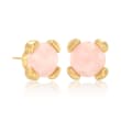 Italian Andiamo Rose Quartz Earrings in 14kt Gold