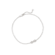 Sterling Silver Infinity Anklet with Diamond Accents