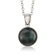 Mikimoto 9mm Black South Sea Pearl Necklace in 18kt White Gold    