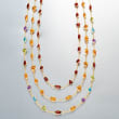 9.70 ct. t.w. Multi-Gemstone Station Necklace in 14kt Yellow Gold