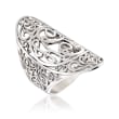 Sterling Silver Personalized Monogram Scrollwork Ring
