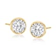 1.00 ct. t.w. Bezel-Set Diamond Stud Earrings in 14kt Yellow Gold