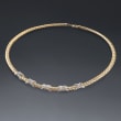 .33 ct. t.w. Diamond X Braided Collar Necklace in Two-Tone Sterling Silver