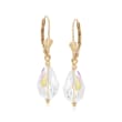 Swarovski Crystal Drop Earrings in 14kt Yellow Gold