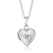 Child's Diamond Accent Heart Locket Necklace in Sterling Silver 