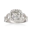 Henri Daussi 1.97 ct. t.w. Certified Diamond Engagement Ring in 18kt White Gold