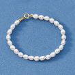 Child's 4-4.5mm Cultured Pearl Bracelet with 14kt Yellow Gold
