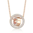 Swarovski Crystal &quot;Hollow&quot; Pave Crystal Open Circle Necklace in Rose Gold Plate