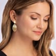 Italian 18kt Gold Over Sterling Marquise-Shaped Drop Earrings