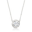 .75 Carat Bezel-Set Diamond Solitaire Necklace in 14kt White Gold