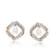 .25 ct. t.w. Diamond Interlocking Square Earring Jackets in 14kt Two-Tone Gold