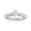 C. 1970 Vintage .50 Carat Diamond Solitaire Engagement Ring in 14kt White Gold