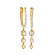 .29 ct. t.w. Graduated Bezel-Set Diamond Drop Earrings in 14kt Yellow Gold