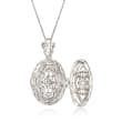 .46 ct. t.w. CZ Locket Pendant Necklace in Sterling Silver