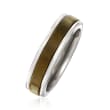 Men's 6mm Tungsten Carbide and Wood Center Wedding Ring