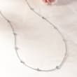 1.00 ct. t.w. Bezel-Set Diamond Station Necklace in 14kt White Gold
