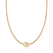 14kt Yellow Gold Interlocking Open Circle Rope Chain Necklace