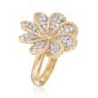 .75 ct. t.w. Diamond Floral Ring in 14kt Yellow Gold