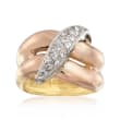 C. 1980 Vintage .25 ct. t.w. Diamond Crossover Ring in 18kt Yellow Gold
