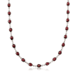 30.00 ct. t.w. Pear-Shaped Garnet Station Necklace in Sterling Silver