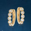 1.00 ct. t.w. Bezel-Set Diamond Hoop Earrings in 14kt Yellow Gold