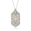 C. 1970 Vintage 2.50 ct. t.w. Diamond Filigree Pendant Necklace in Platinum