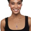 8.25 Carat Amethyst Pendant Necklace with Diamond Accents in Sterling Silver 18-inch