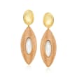 25x10mm Mother-Of-Pearl Drop Earrings in 18kt Yellow Gold