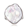 20x16mm Cultured Keshi Pearl Ring in Sterling Silver