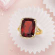 13.00 Carat Garnet and .40 ct. t.w. Diamond Ring in 14kt Yellow Gold