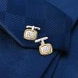 14kt Yellow Gold and Sterling Silver Personalized Cuff Links
