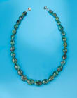 275.00 ct. t.w. Emerald Bead Necklace with Sterling Silver