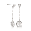 Swarovski Crystal &quot;Latitude&quot; Clear Crystal Drop Earrings in Silvertone