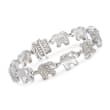1.00 ct. t.w. Diamond Elephant Link Bracelet in Sterling Silver