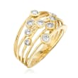 .50 ct. t.w. Diamond Bezel-Set Multi-Row Ring in 14kt Yellow Gold