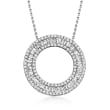 1.00 ct. t.w. Diamond Circle Pendant Necklace in Sterling Silver