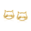 14kt Yellow Gold Cat Outline Earrings