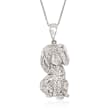 .10 ct. t.w. Diamond Dog Pendant Necklace in Sterling Silver