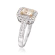 1.08 ct. t.w. Fancy Yellow and White Diamond Engagement Ring in 18kt Two-Tone Gold