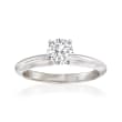 C. 2000 Vintage .55 Carat Certified Diamond Solitaire Ring in 14kt White Gold